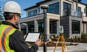 As built survey completed construction - ALTA SURVEY Virginia Surveyor documenting a completed building during an as-built survey after construction